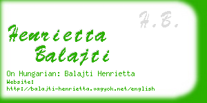 henrietta balajti business card